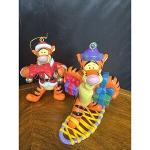 Tigger Lot Of 2 Ornaments - Snowshoe Tigger / Tigger Bells - Disney‎